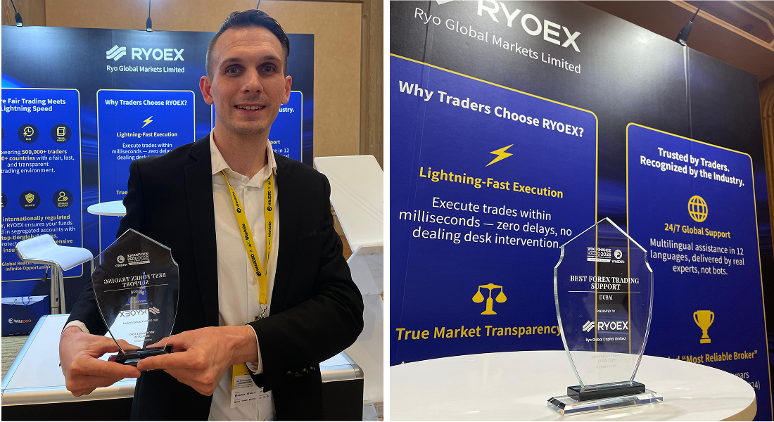 手Nhân viên RYOEX cầm chiếc cúp